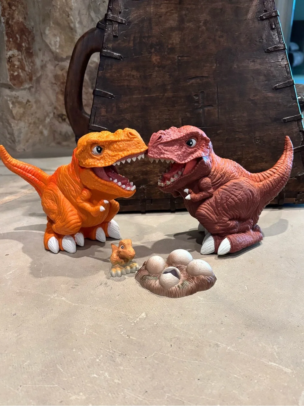 Ko Remco Motu Sungold and Orange T-Rex “knock-off” Battle Dinosaurs